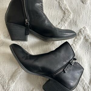 Frye Black Ankle Booties with Side Zippers